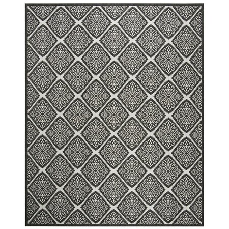 Safavieh 9 x 12 ft. Large Rectangle Linden 100 Power Loomed Rug; Light Grey & Charcoal LND132A-9